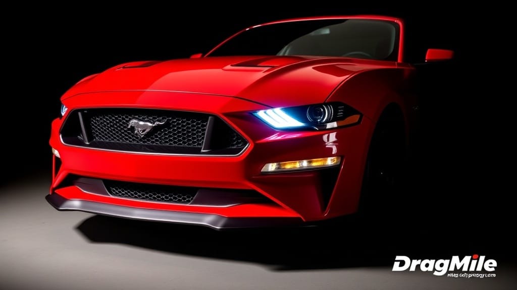 Ford Mustang Ecoboost 2020 side view for performance comparison