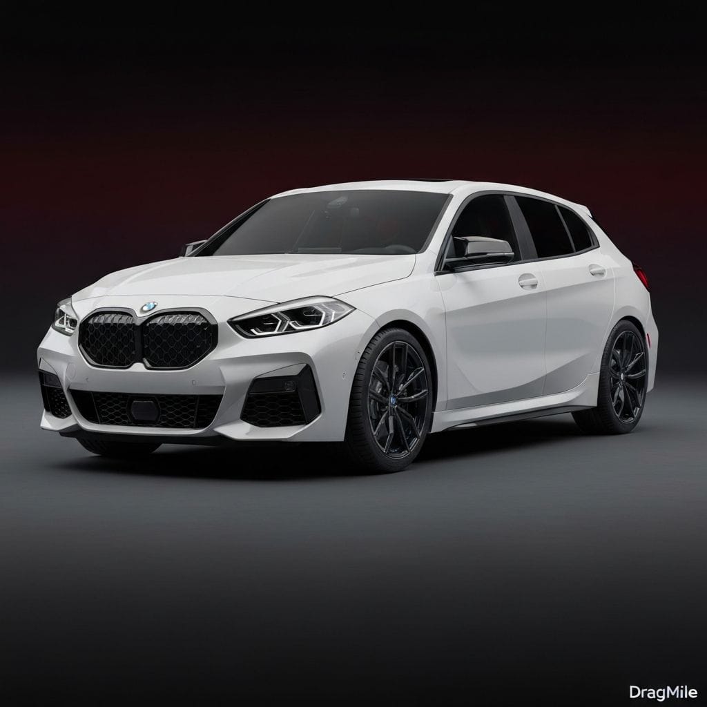 BMW M135i 2020 side view for performance comparison