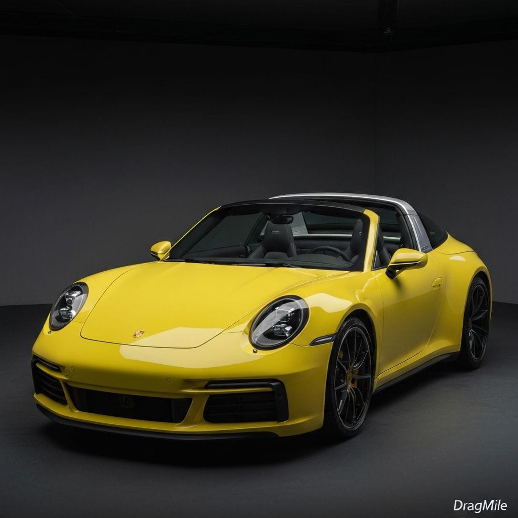 Porsche 911 Targa 4S 2021 side view for performance comparison