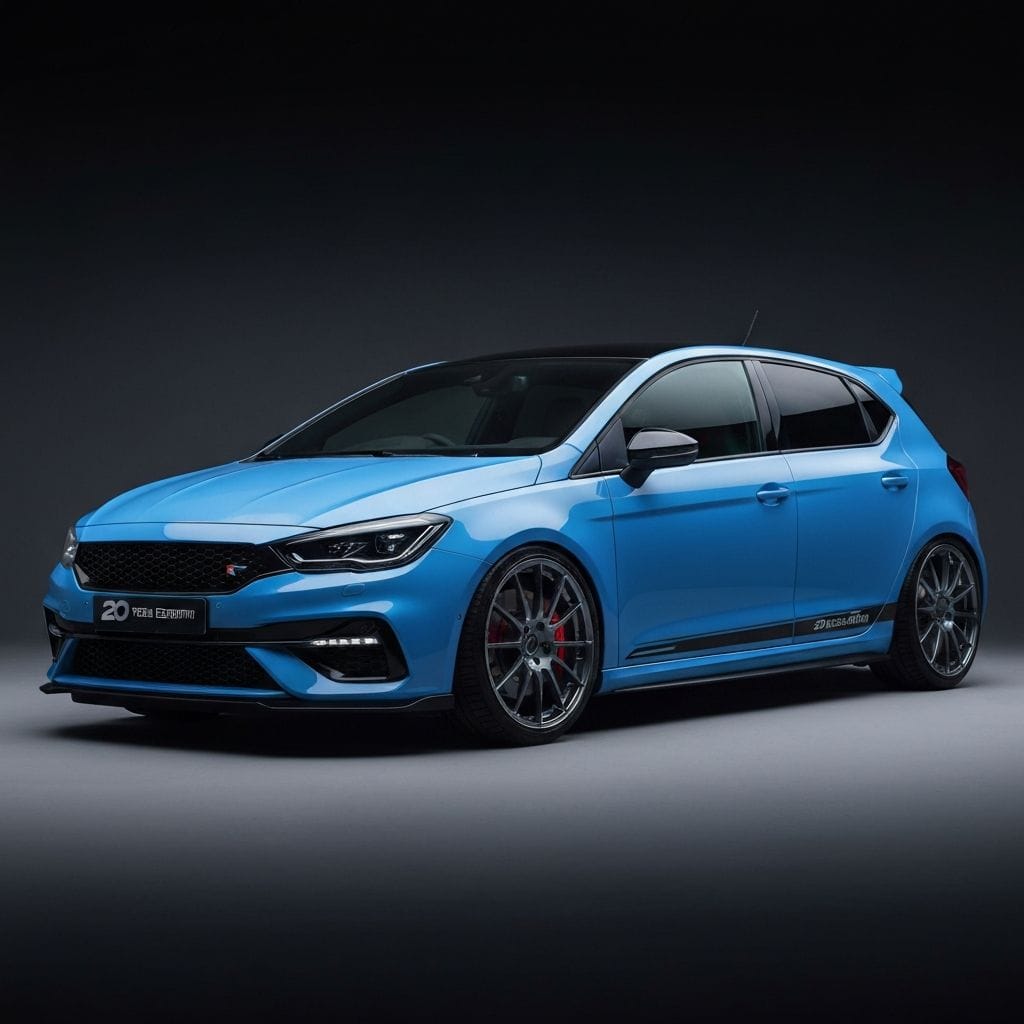 Volkswagen Golf 8 R 20 Years 2022 side view for performance comparison