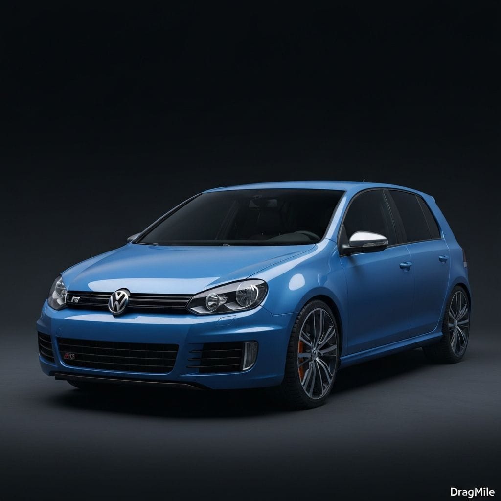 Volkswagen Golf 6 R 2012 side view for performance comparison