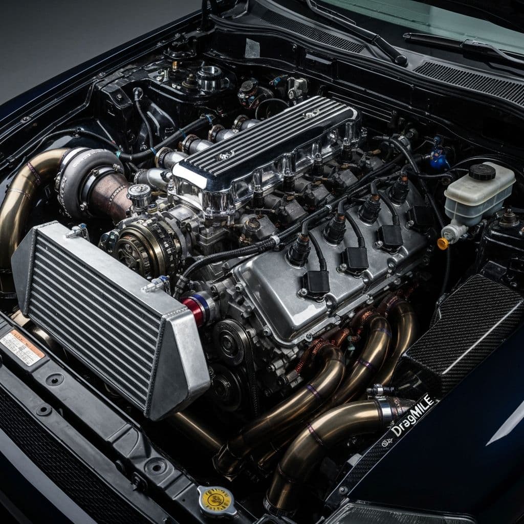 Car engine bay representing tuning guides and performance modifications